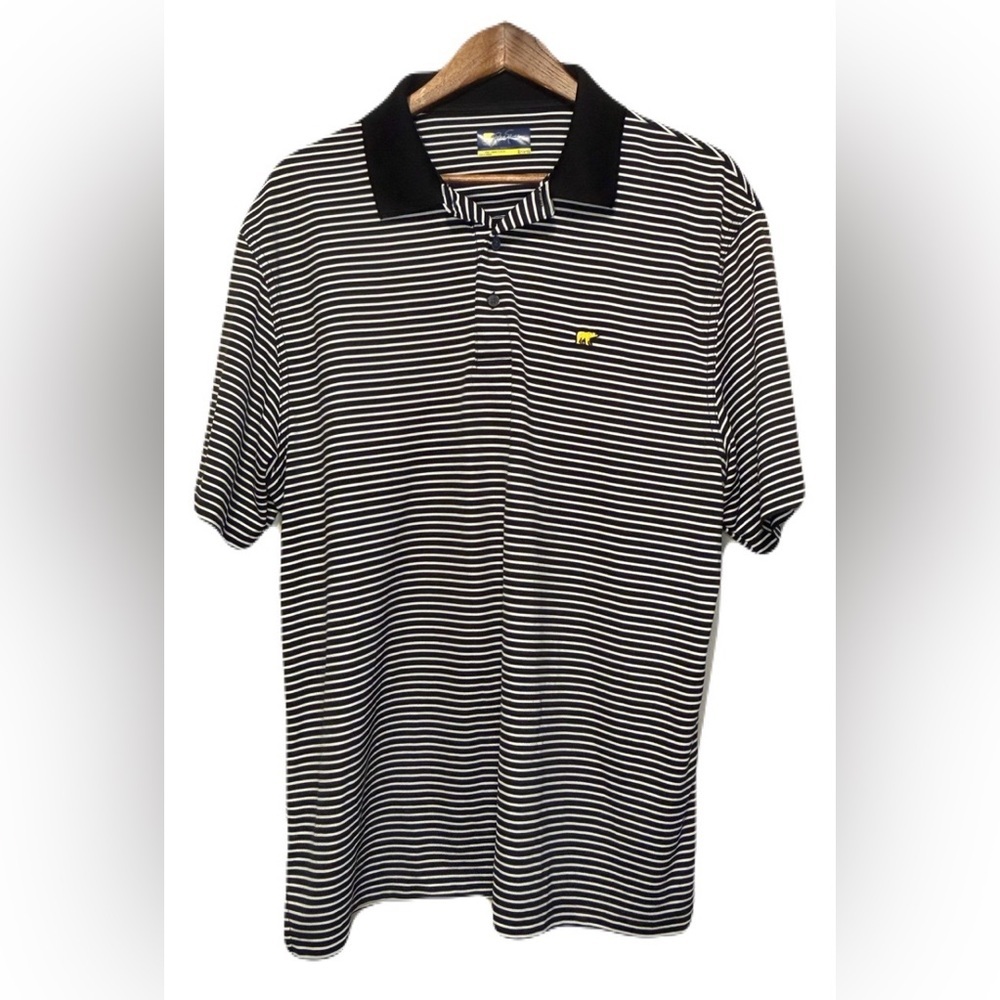 Jack Nicklaus Striped Polo Golf Shirt Men’s Size XL Black and White